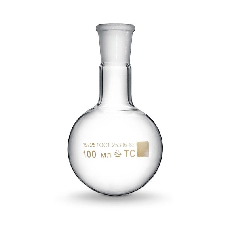 Колба лабораторная круглодонная 2000 мл со шлифом, стекло