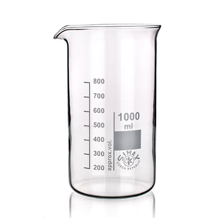 Склянка лабораторна висока з носиком 100 мл, скло